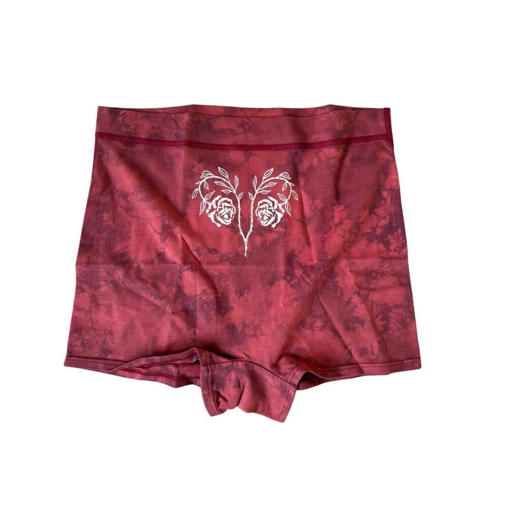 Organic Cotton NWT Purusha People The Garden Within Foundation Red Boyshorts